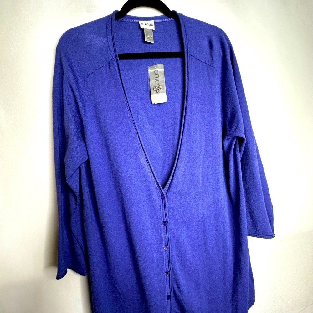 Chico’s Roll Edge Cardigan Sweater